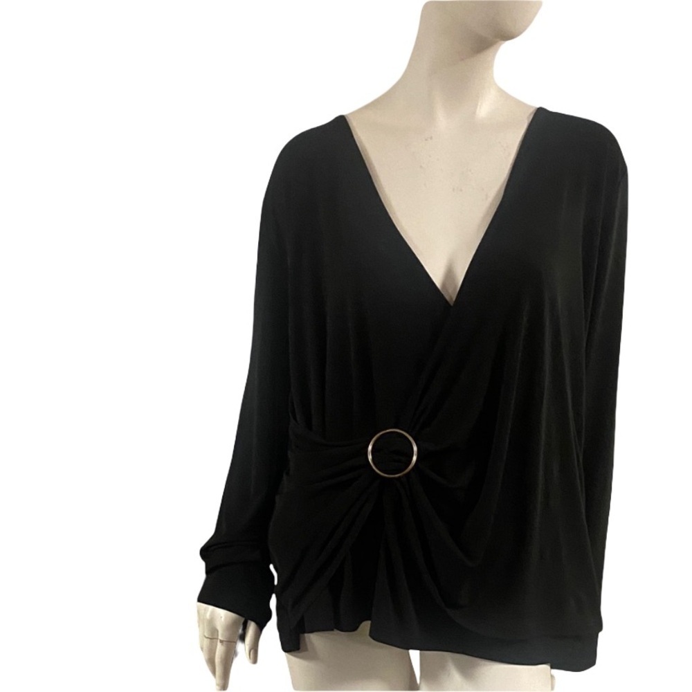 Michael Kors Black V-Neck Women Top